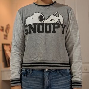 Snoopy Varsity Style Cropped Sweater
